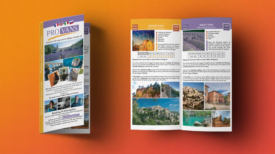 creation brochure excursions touristiques provence