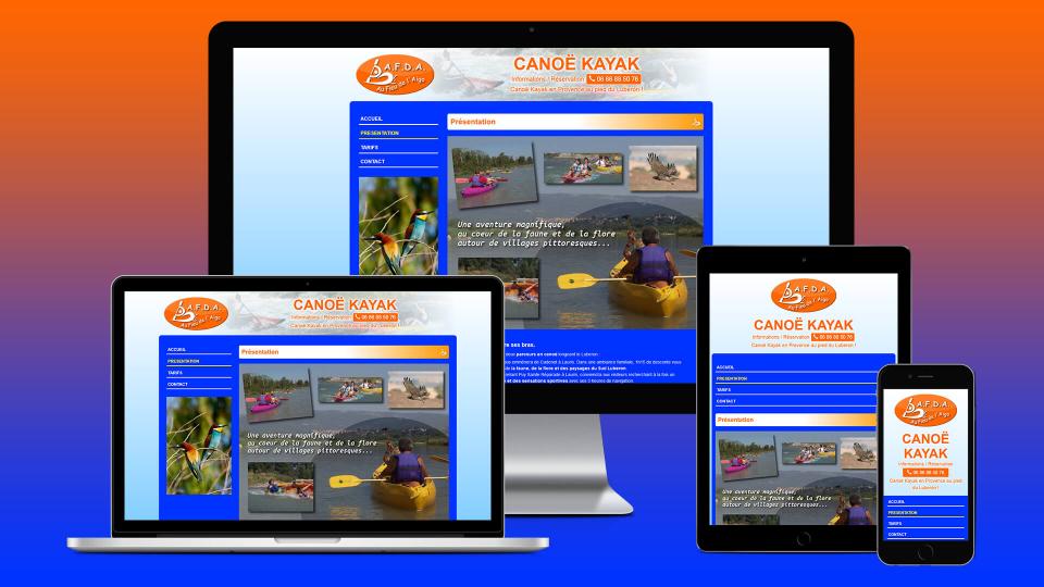 creation site internet canoe kayak afda provence