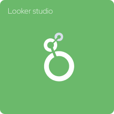 Logo ou interface de Looker Studio (Google Data Studio) affichant un tableau de bord analytique. Outil de reporting de l'agence web Azuracom.