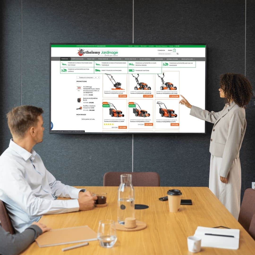 barthelemy-menu-tv Interface du menu TV ou d'affichage dynamique pour le client Barthélémy. Conception UI grand format et solution in-store par l'agence Azuracom Avignon.