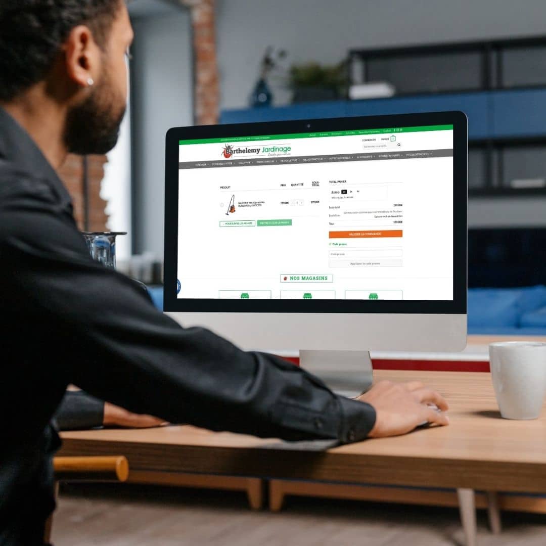 barthelemy-panier Interface du panier d'achat e-commerce du site client Barthélémy. Optimisation UX/UI, taux de conversion et processus de commande par l'agence Azuracom Avignon.